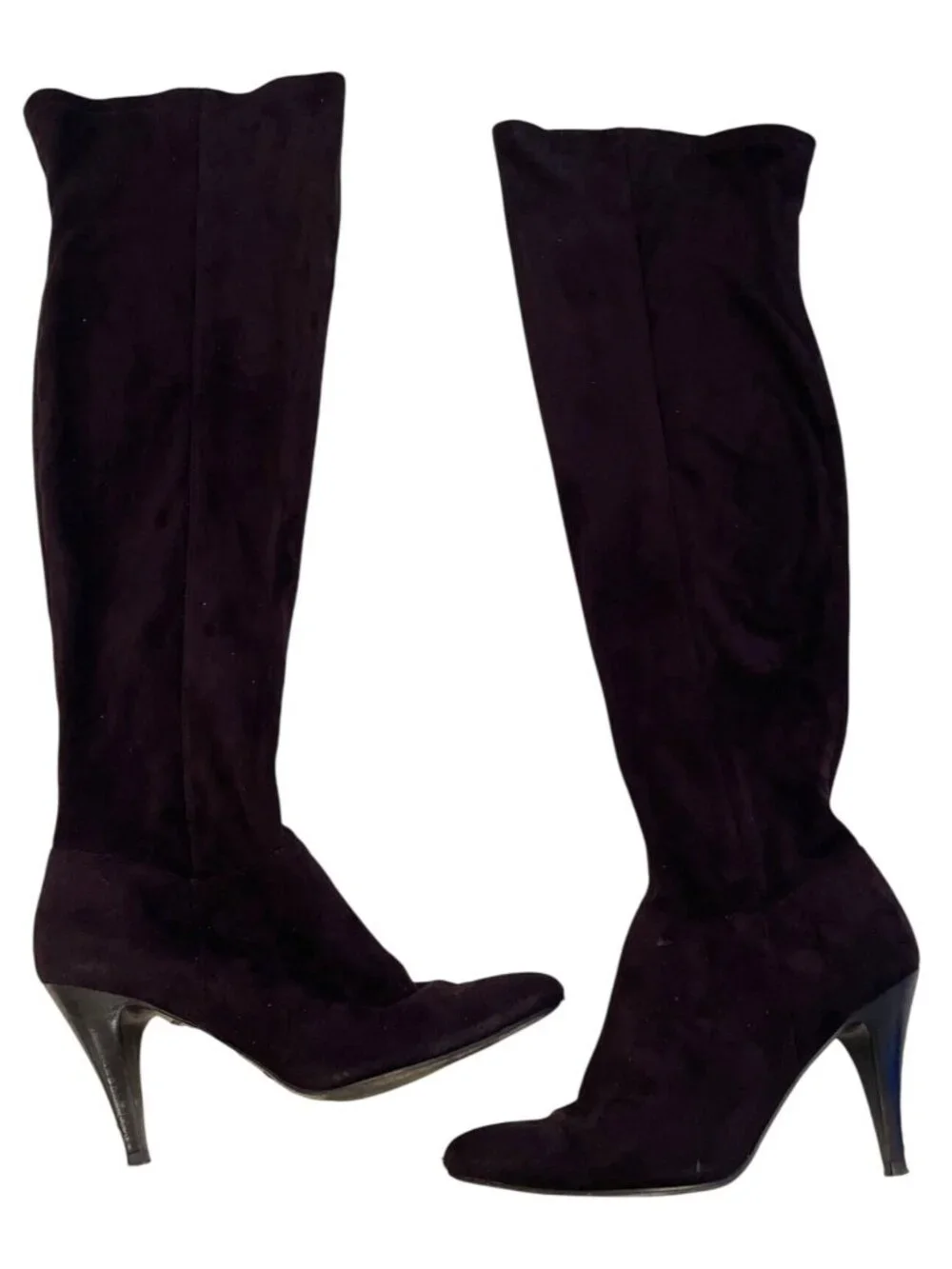 Nine West Over the Knee Boots Women's 8M Black Suede Stiletto 3